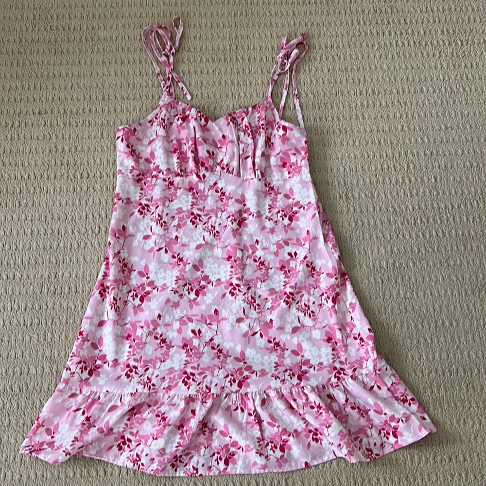 Shein Pink flower mini dress